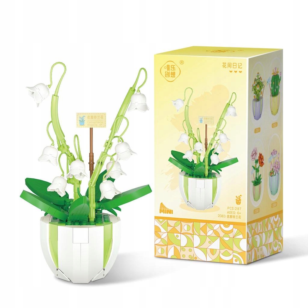 FLOWERS bloky, kytica kvetov v kvetináči DIY Večné kvety 287 ks. 2083